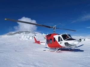 Helicopter, Mountains, winter, bell